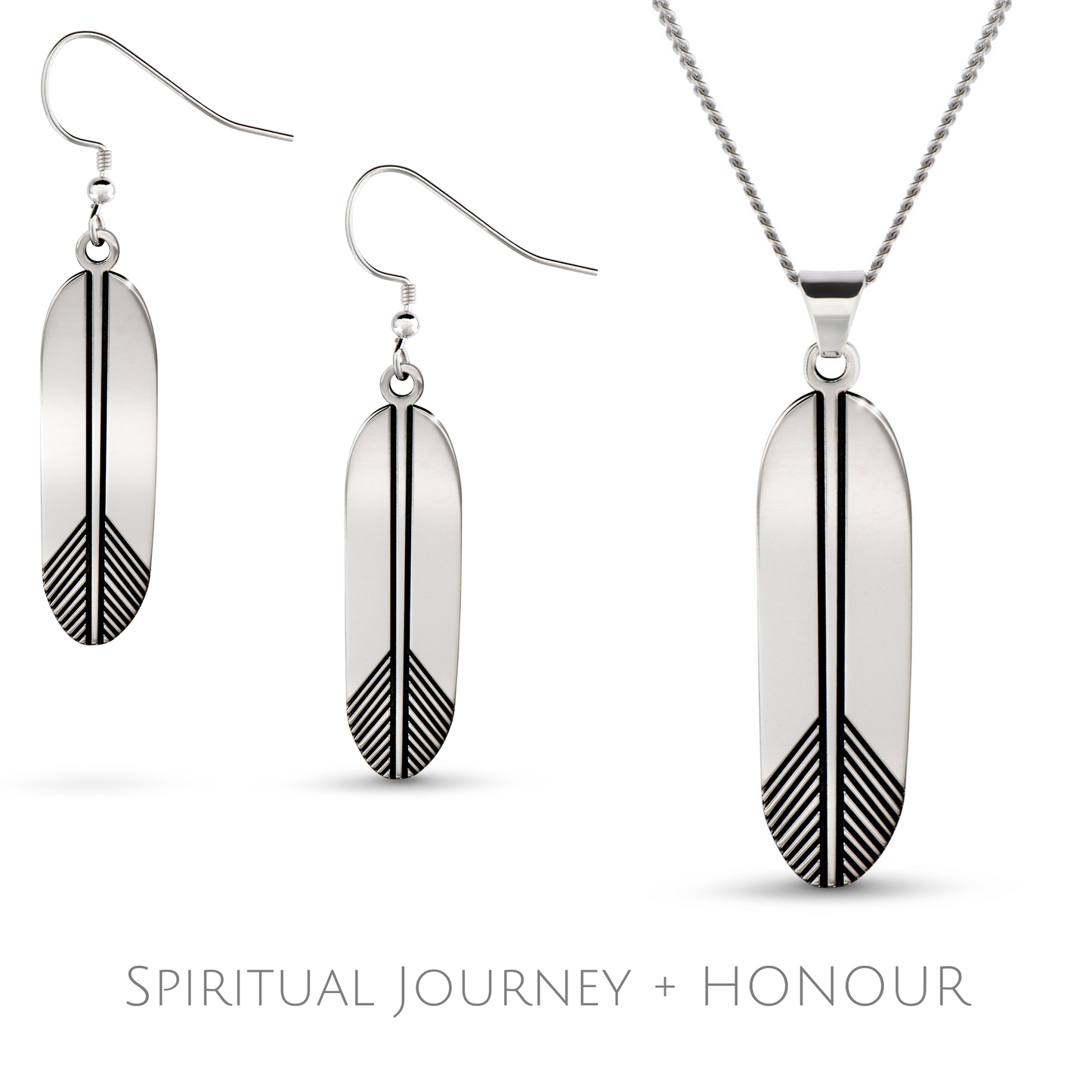 SILVER FEATHER SET Spiritual Journey + Honour