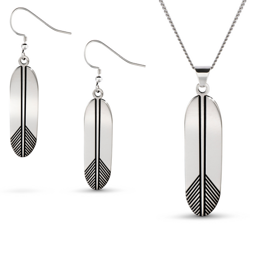 SILVER FEATHER SET Spiritual Journey + Honour