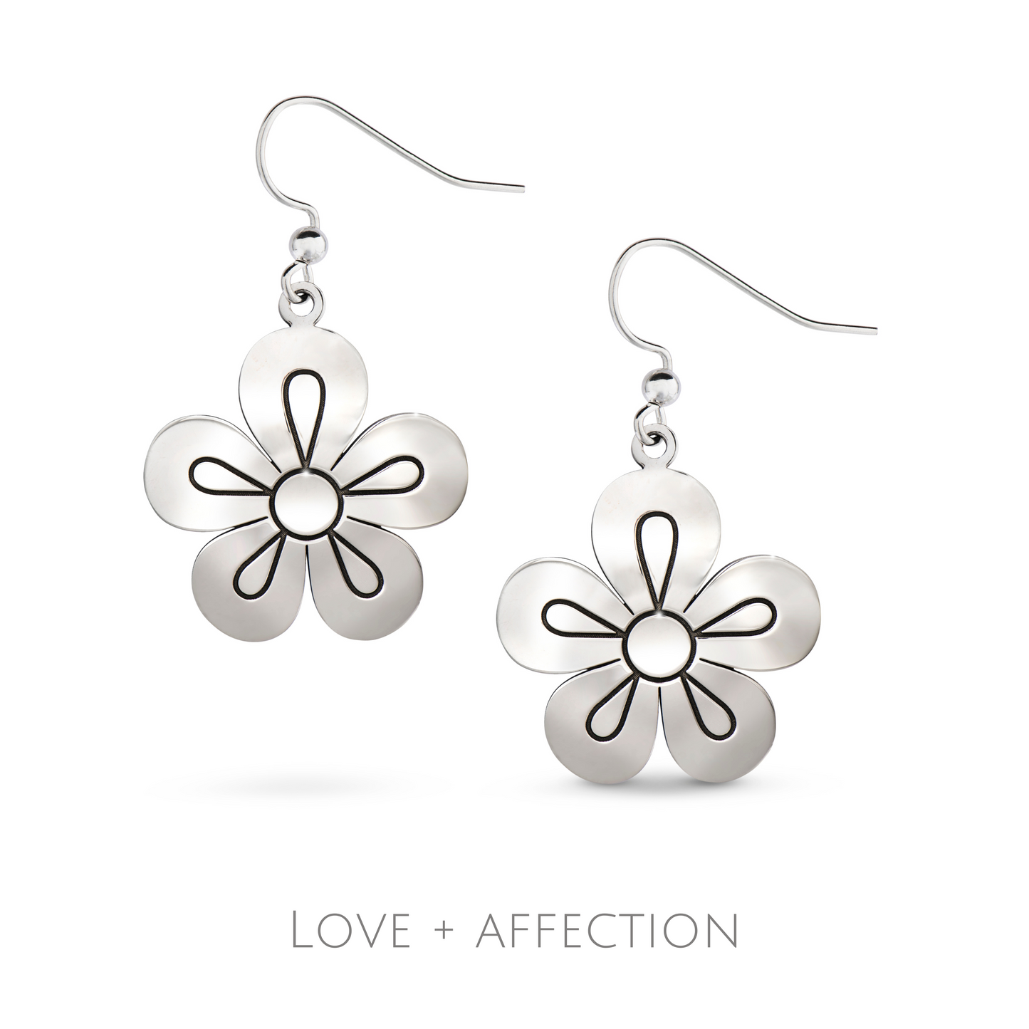 SILVER ROSETTE EARRINGS Love + Affection