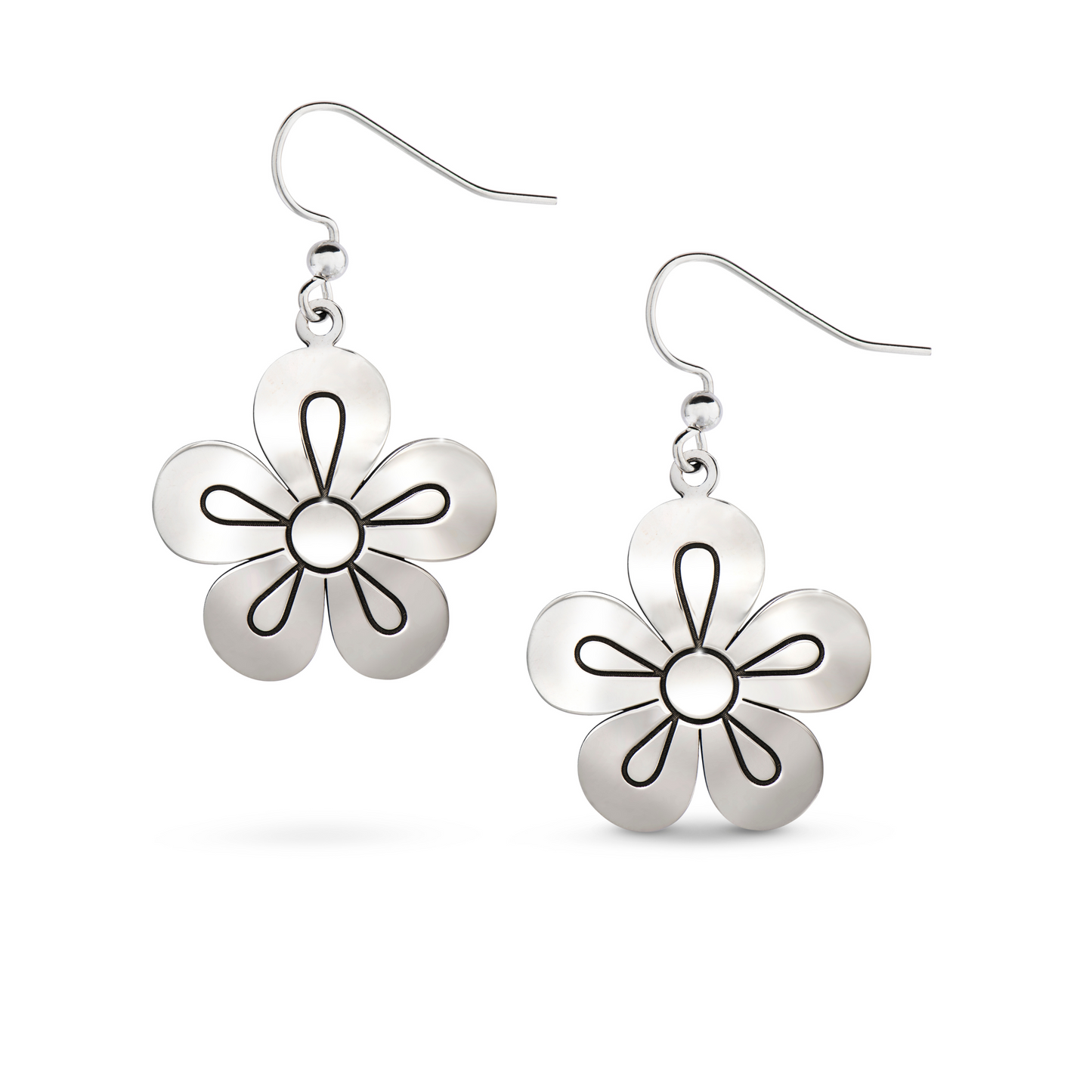 SILVER ROSETTE EARRINGS Love + Affection
