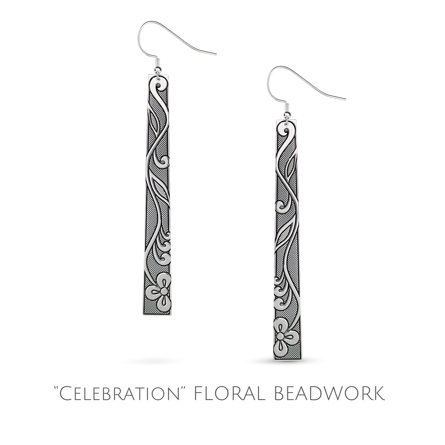 “Celebration” FLORAL BEADWORK Dangle Earrings