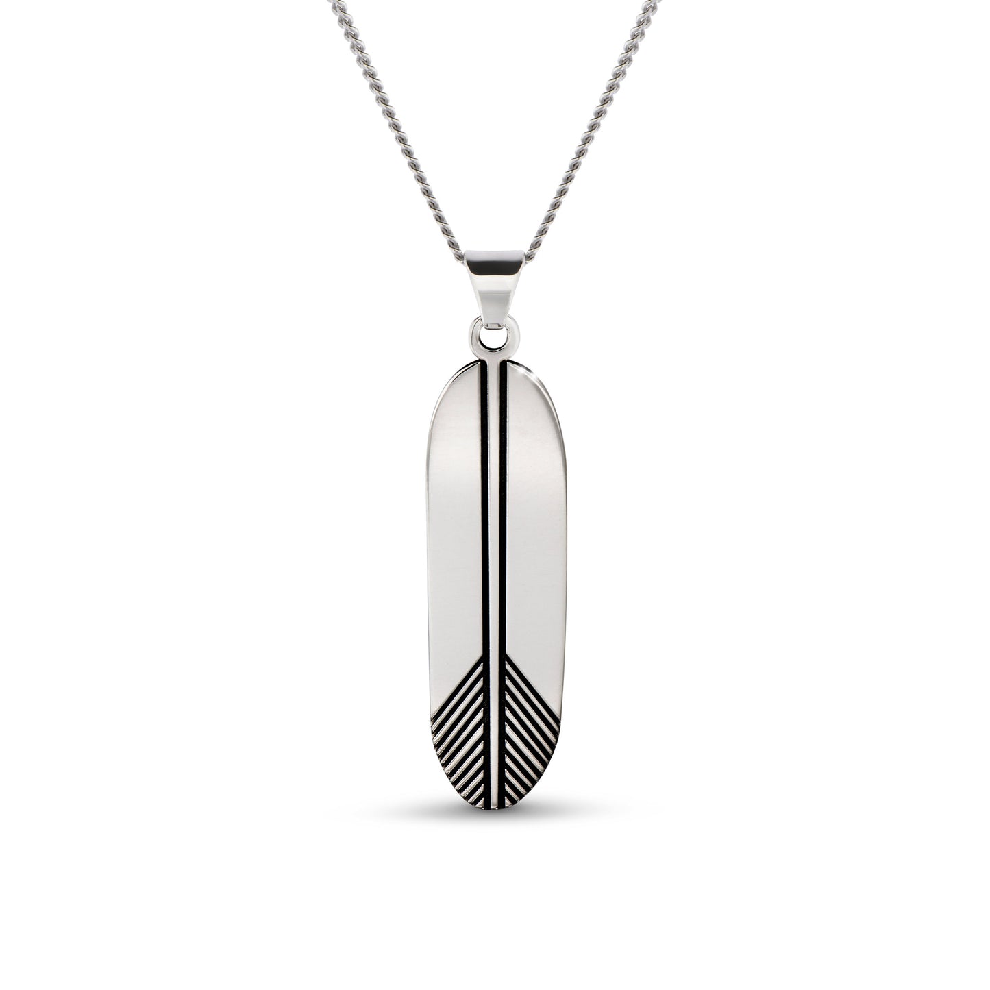 SILVER FEATHER NECKLACE Spiritual Journey + Honour